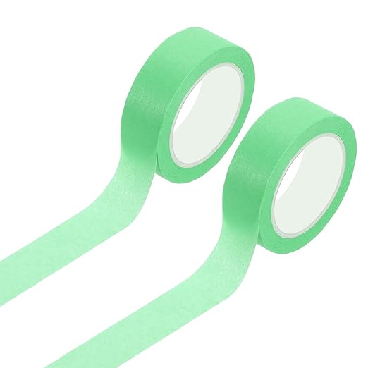uxcell 2 Rolls Colored Washi Tape, 11 Yards x 0.6" Colored Masking Tape Painters Tape, Decorative Masking Tape for Arts & Crafts Labeling DIY Scrapbooking Gift Wrapping, Bright Green