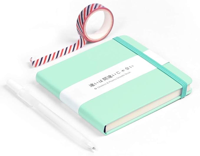 Mifuner Small Square 5x5 80gsm Mini Notebooks Blank Pages Sketchbooks Travel Journal Pocket Hardcover Paint Writing Notebook Blank Diary Memo Planner Sketchbook PU Leather Cover, Green