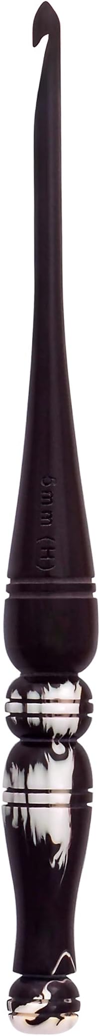 Divit Shilp Beta Ergonomic Handle Crochet Hooks | Handcrafted 7’’ Resin Crochet Hook Knitting Needle, Craft Yarn Weave | Best Gift! (Coffee, 5 mm)