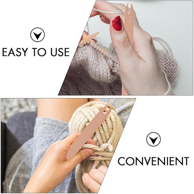 EXCEART 2 Pcs Wooden Weaving Shuttle Beech Wood DIY Weaving Tool Sweater Scarf Tapestry Sticks Crochet Hook Tools for Knitted Crafts Accessories