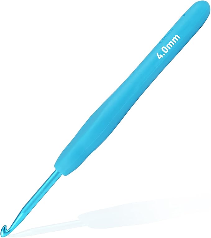 4mm Crochet Hook, Supers Smooth 4 mm Ergonomic Crochet Hooks for Beginner, Comfort for Arthritic, 1 Pack