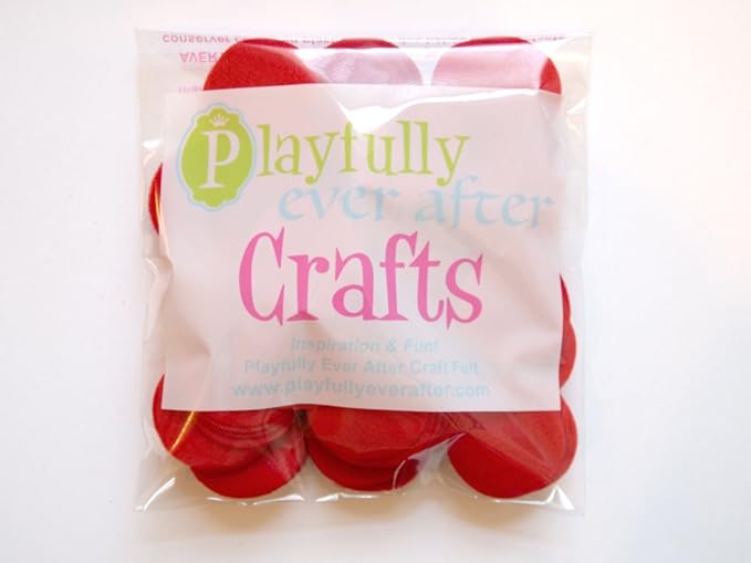 Playfully Ever After Red Craft Felt Circles (1.5 Inch - 94pc)