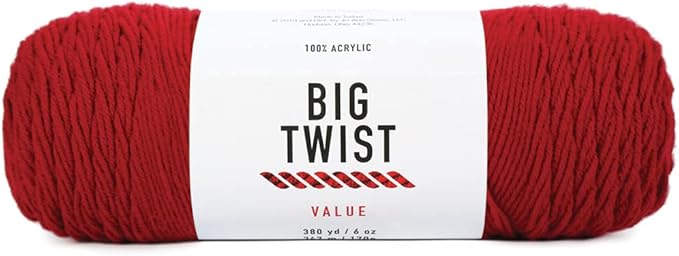 Craftz Worsted Yarn (Deep Red) - 100% Acrylic, 6 oz, 380 Yards
