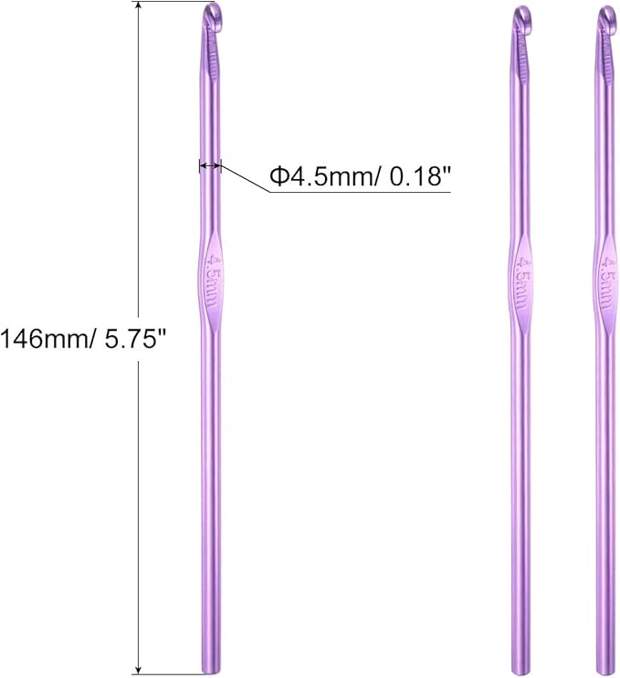 HEYLEAYAR 4.5MM Aluminum Crochet Hooks 14PCS,Aluminum Crochet Needle Size 7,Crochet Hooks Bulk for Knitting Craft Yarn Contribute to Beginners