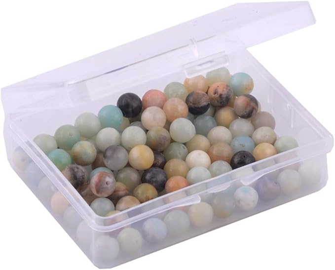 Natural Stone Beads 100pcs 6mm Amazonite Stone Round Genuine Real Stone Beading Loose Gemstone Hole Size 1mm DIY Smooth Beads for Bracelet Necklace Earrings Jewelry Making (Amazonite Green, 6mm)