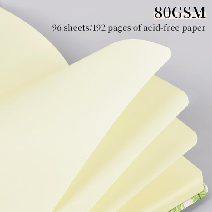 Mifuner Small Square 5x5 80gsm Mini Notebooks Blank Pages Sketchbooks Travel Journal Pocket Hardcover Paint Writing Notebook Blank Diary Memo Planner Sketchbook Fabric Cover, Pinecone