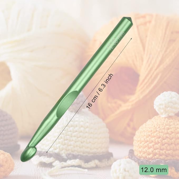 Large Size Crochet Hook 12mm Crochet Hook Long Crochet Needle QLRFFLJOY Metal Crochet Hooks DIY Yarn Weaving Tools for Knitting Blankets, Carpets and Shawl (12.0 mm)