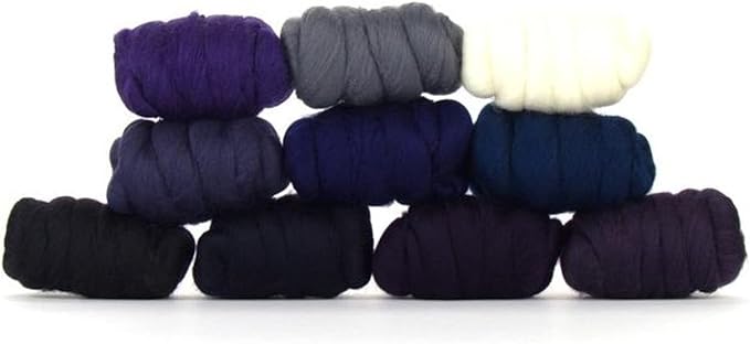 Revolution Fibers | Mixed Merino Wool Variety Pack - Curious Cosmos | Perfect Wool Roving for Spinning, Rolags, Needle Felting, Wet Felting, Tapestry, Weaving and Crafting (Multicolored)
