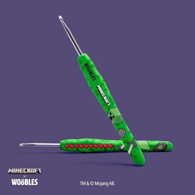 The Woobles Minecraft Crochet Kit – Beginner Crochet Kit for Adults, Easy Knitting Kit with Woobles Yarn, DIY Crafts, Crochet Animals, Minecrafts, Gift for Gamers & Crafters (Creeper)
