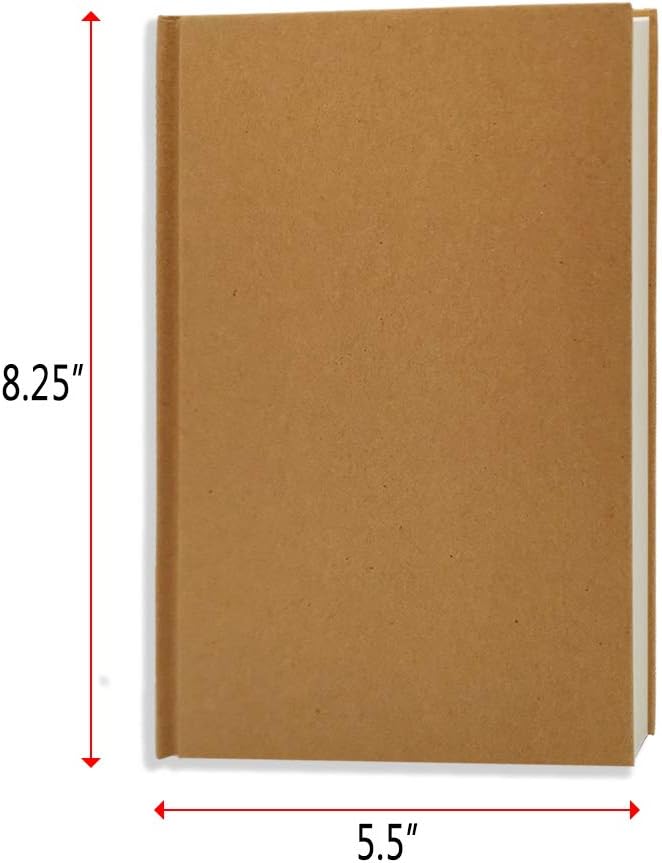5.5x8.25 Sketch Book, Pack of 2, 240 Sheets (100gsm), Hardcover Bound Sketch Notebook, 120 Sheets Each, Acid Free Blank Drawing Paper, Ideal for Kids & Adults, Kraft Cover