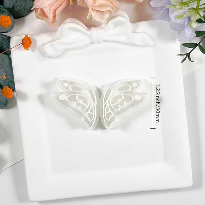 Xaekicr Butterfly Wings Polymer Clay Cutters – Clay Cutters for Earrings Making, Polymer Clay Molds for Jewelry DIY, Clay Tools for Handmade Crafts