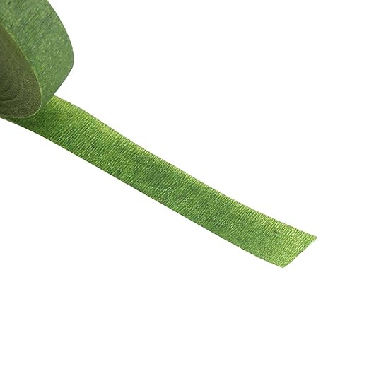 DECORA 4 Rolls 1/2" by 90' Floral Tape for Stem Wrap Dark Green Green Coffee White