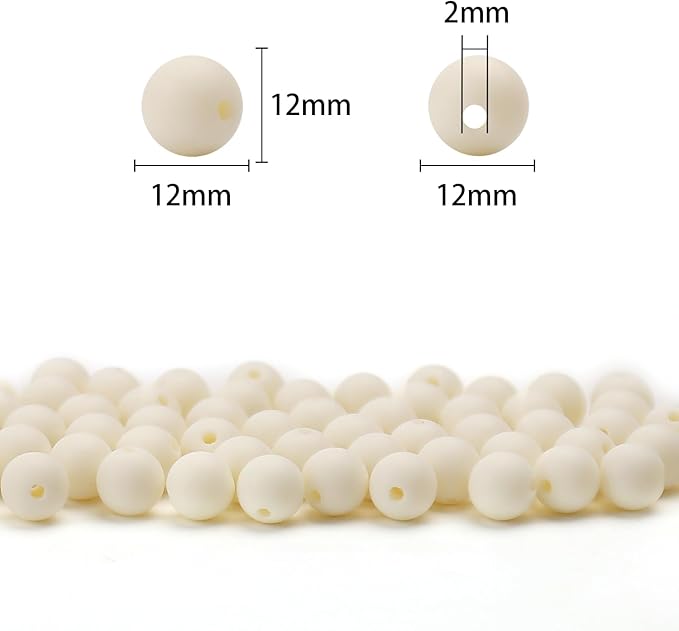 bonny boxx 100pcs 12mm matte beige acrylic round beads, frosted plastic resin bubblegum balls chunky gumball beads for necklace and bracelet making, crafting supplies
