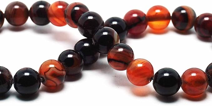 6mm Natural Stone Beads for Jewelry Making - Gemstone Round Loose Beads for Bracelets(58-62pcs, Dreamy Striped Agate)