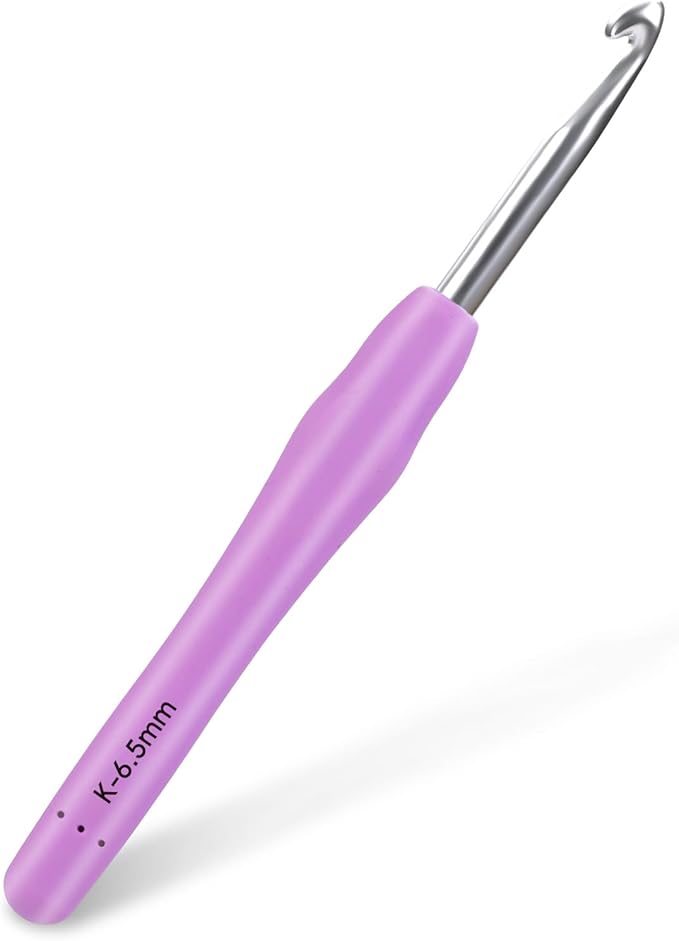Crochet Hook, 6.5 mm Ergonomic Crochet Hook, Crochet Needles for Arthritic Hands, Knitting Needles with Soft Handle Beginners and Experienced Hobbyists (6.5 mm)