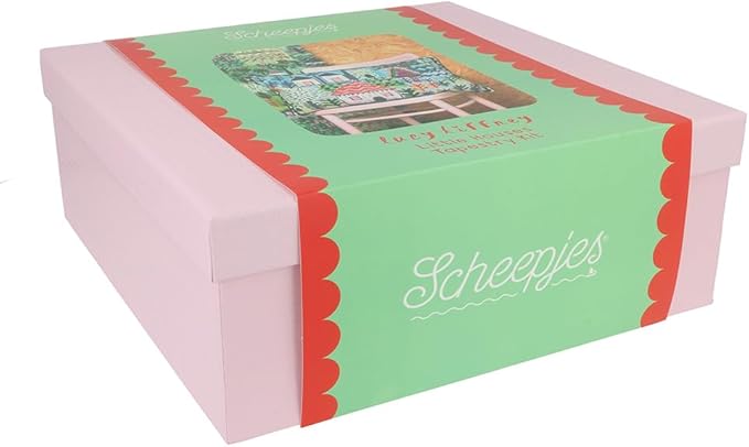 Scheepjes Lucy Tiffney Tapestry Kit, Little Houses 24 x 16 in, Yarn Canvas Pattern, Pure Sheep Wool, 1 pc