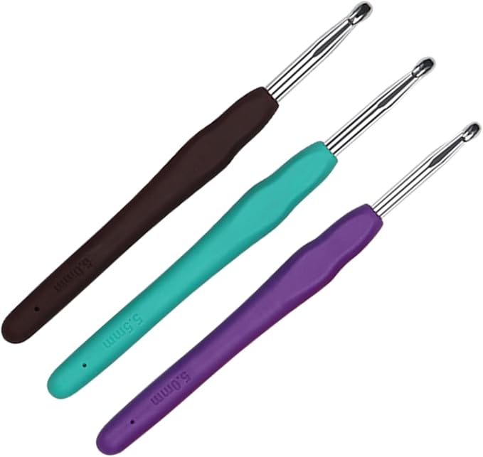 Crochet Hooks 5.0mm 5.5mm 6.0mm Crochet Needles QLRFFLJOY 3 pcs Crochet Hook Set DIY Yarn Weaving Tools for Knitting Gloves, Shoes, Bags, Hats, Socks, Scarf