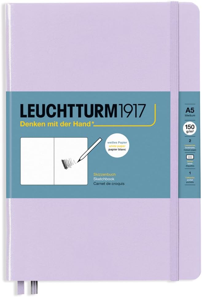 Leuchtturm1917 - Medium Landscape Hardcover Sketchbook (Lilac) - 112 Pages of 150g/m² Paper