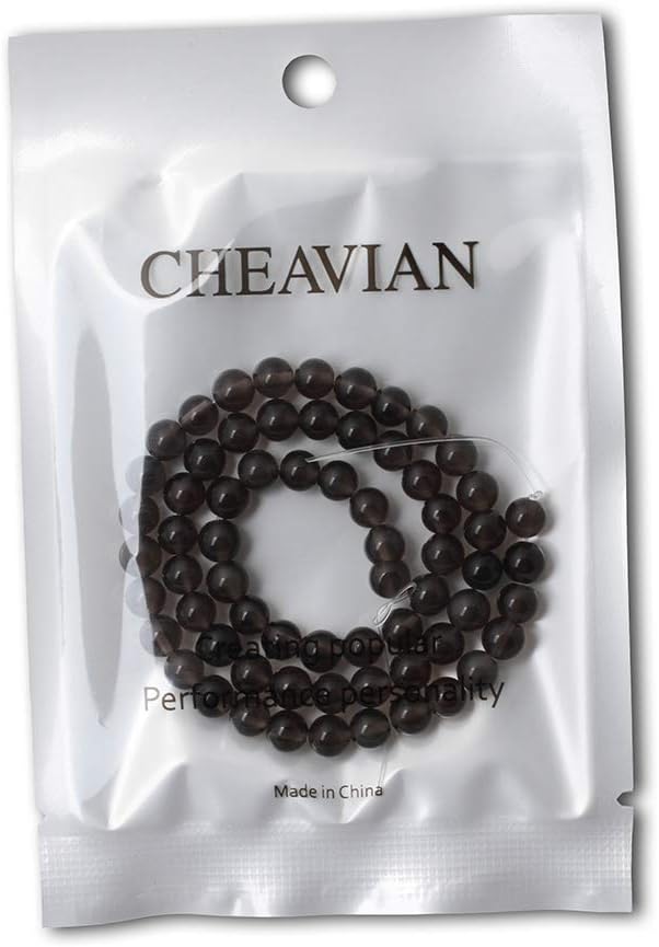 cheavian 60pcs 6mm natural ice obsidian gemstone round loose beads crystal energy stone healing power for diy jewelry making 1 strand 15"