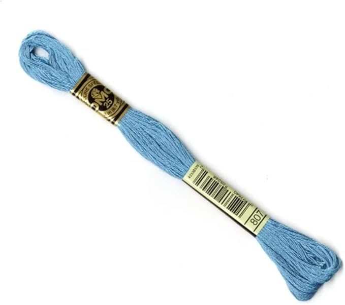 DMC 117-807 6 Strand Embroidery Cotton Floss, Peacock Blue, 8.7-Yard