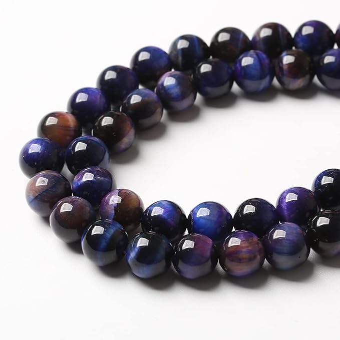 38pcs 10mm AAA Natural Tiger Eye Stone Beads Gemstone Round Spacer Loose Beads for Jewelry Making DIY Bracelet,Necklace, Earrings