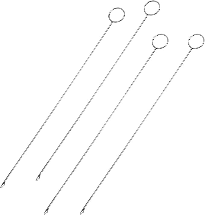 Loop Turner Sewing Tool, 4-Piece Set - Needle Hooks with Latch for Fabric Tube Strips DIY (10.4 Inch)