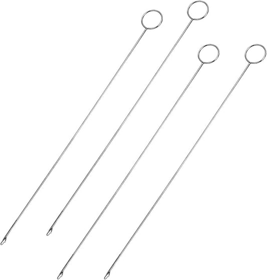 Loop Turner Sewing Tool, 4-Piece Set - Needle Hooks with Latch for Fabric Tube Strips DIY (10.4 Inch)
