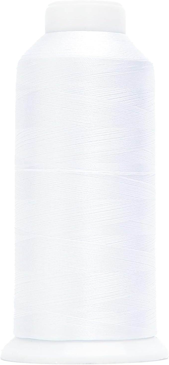 High Tenacity Polyester Embroidery Machine Thread 40WT(120D/2) 4000M Per Spool for Commercial and Domestic Embroidery Machine (Super White-1801)