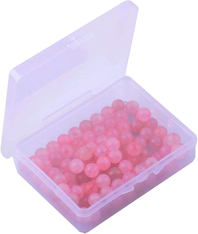 Natural Stone Beads 100pcs 8mm Rose Quartz Round Genuine Real Stone Beading Loose Gemstone Hole Size 1mm DIY Charm Smooth Beads for Bracelet Necklace Earrings Jewelry Making (Pink Rose Quartz, 8mm)