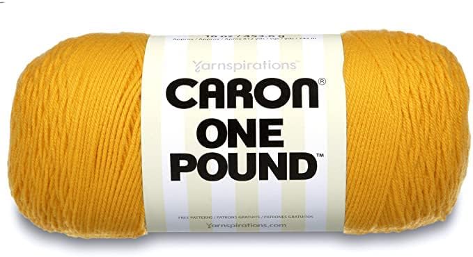 Caron One Pound Sunflower Yarn - 2 Pack of 454g/16oz - Acrylic - 4 Medium (Worsted) - 812 Yards - Knitting/Crochet