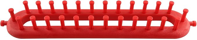 jcbiz rectangle knitting looms plastic weaving looms set scarf hats diy crocheting handmade craft kit with a crochet hook and needle for knitting lovers, 26 cm (red)