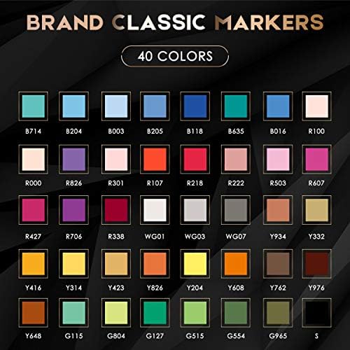 Caliart Art Markers, 41 Colors Alcohol Based Markers Pen Set Colored Dual Tip Fine & Chisel Permanent for Adults Coloring Book Drawing Illustration Sketch Highlighters Card Making