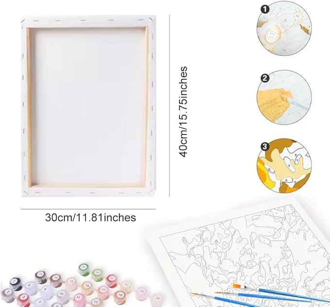 Fantasy Architecture Paint by Numbers Kit for Adults - DIY Castle in Autumn Mountains Painting on Canvas, Acrylic Paint Set, Suitable for Beginners, Art for Home Decoration or Gifts(12X16IN Framed)