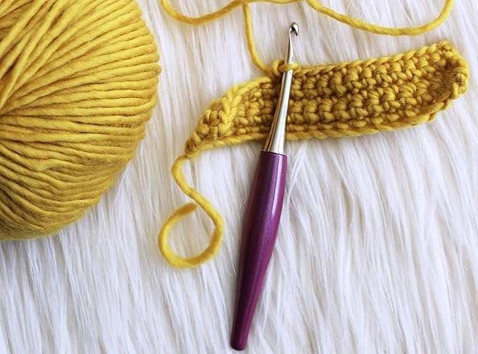 Furls Crochet Hook, Odyssey Purple, Nickel Plated Tip for Effortless Glide, Ergonomic Handle Crochet Hooks 7" (Odyssey - Purple, L - 7.00MM)