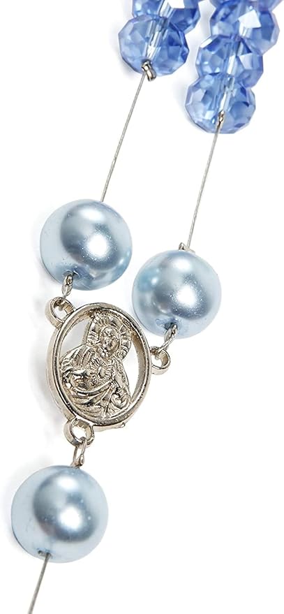 Linpeng Rosary Prayer Making Kit, DIY Necklace Supplies, First Communion Gift, Turquoise Blue, 1 Kit