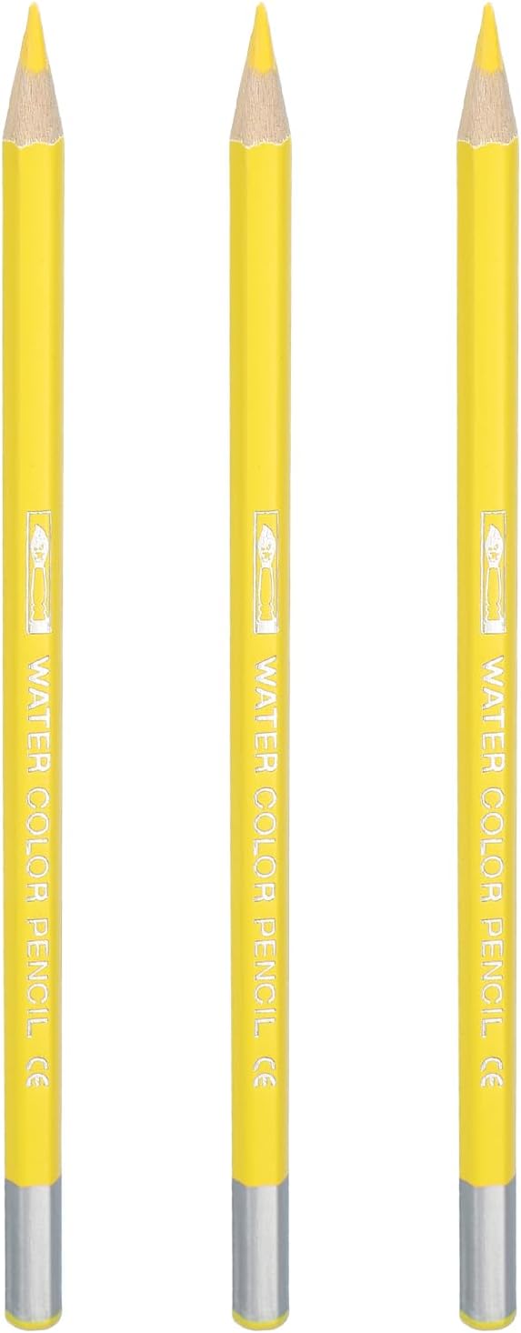 PATIKIL Watercolor Pencils, Light Yellow Color Pencil Set Sketch Coloring Drawing Colored Pencils Bulk Artist Drawing Supplies for Adult Coloring Book Blending, 3 Pcs