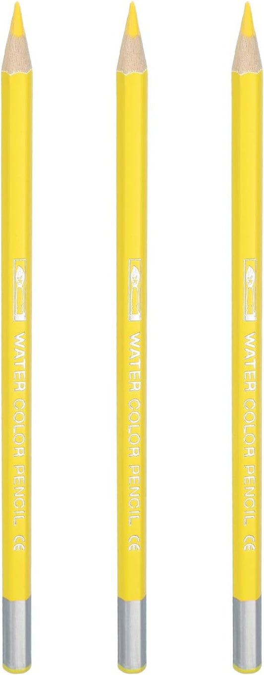 PATIKIL Watercolor Pencils, Light Yellow Color Pencil Set Sketch Coloring Drawing Colored Pencils Bulk Artist Drawing Supplies for Adult Coloring Book Blending, 3 Pcs
