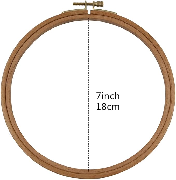 2 pack 7 inch embroidery hoop, guofa 18cm beech wood cross stitch hoops, decorative hanging embroidery frame for needlepoint sewing project