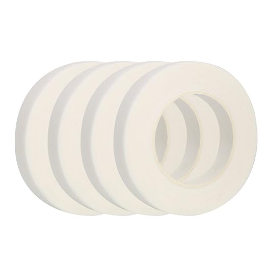 DECORA 1/2" Wide 4 Pieces White Floral Stem Wrap Tapes for Florist Arrangement