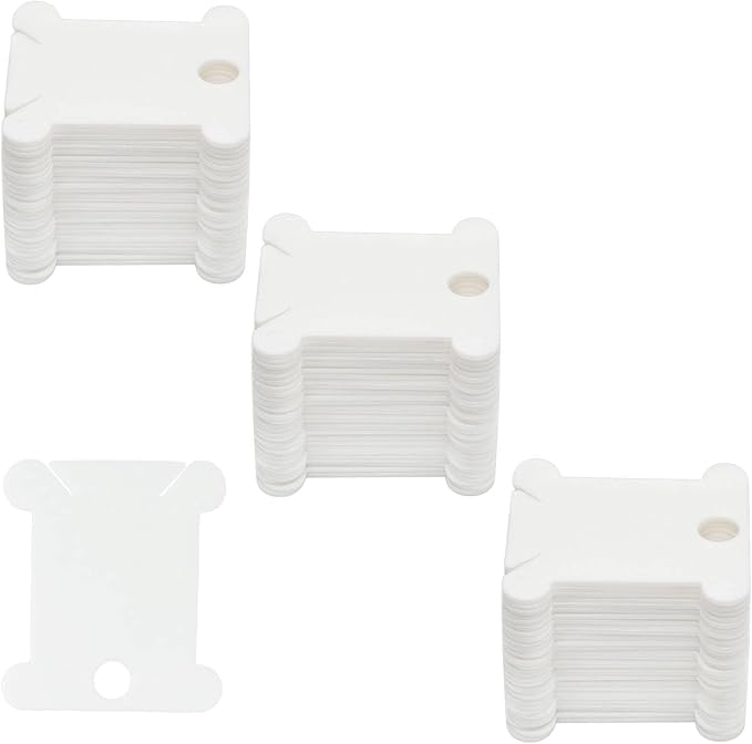 129 Pcs Embroidery Floss Bobbins Embroidery Floss Organizer, Plastic Embroidery Thread Cards for Cross Stitch Thread Holder Sewing Storage for DIY Sewing Craft(White)