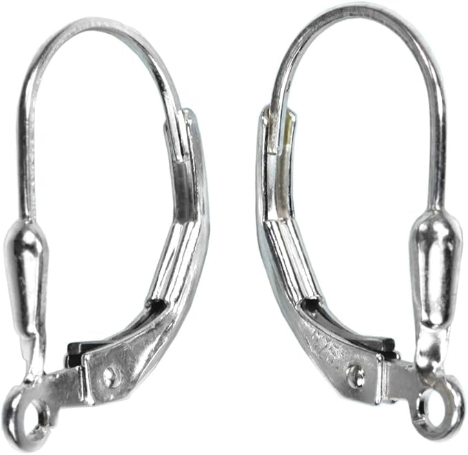 ugems 3-pairs sterling silver teardrop leverback earring findings