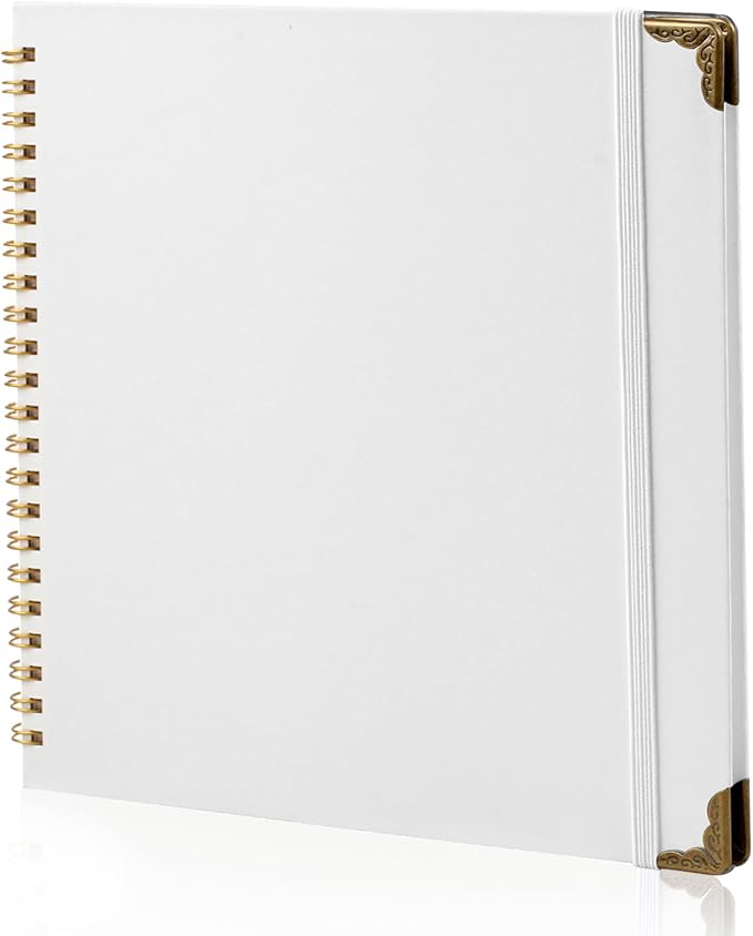 Joyberg Scrapbook 80 Pages, Scrapbooking Supplies 8 x 8 In, Scrapbook Album Suitable for Album Memory Book Wedding, Anniversary Family, DIY Craft Projects (White)