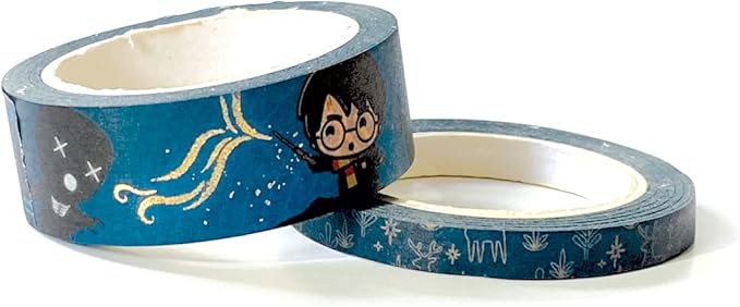 Paper House Productions Harry Potter Set of 2 Foil Accent Washi Tape Rolls for Scrapbooking and Crafts - Chibi Expecto Patronum