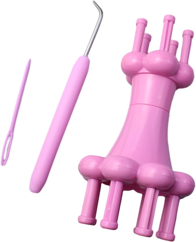 FDXGYH 1 Set Double-Ended Braider Plastic Knit Spool Loom Yarn Knitting Machine Rope Hook Knitting Tool