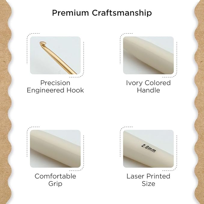 Knitter’s Pride Pearl Aluminum Crochet Hook – 2mm
