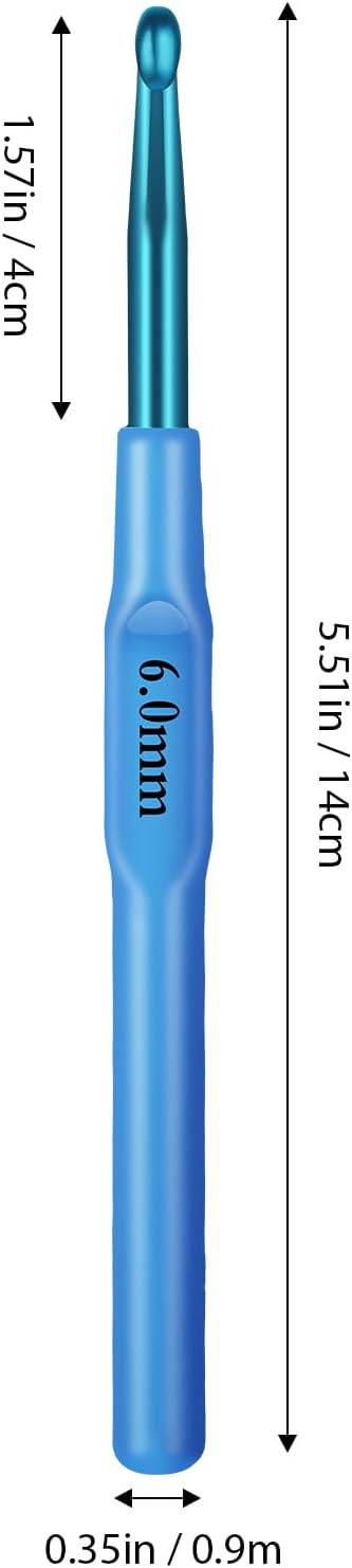 Ergonomic Crochet Hook, Crochet Needles, Ergonomic Handle Crochet Hook, Colorful Soft Handle Knitting Needles, Suitable for Beginners and Experienced Crochet Enthusiasts (6.0mm)