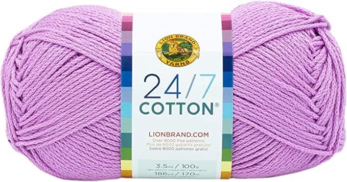Lion Brand Yarn - 24/7 Cotton - 6 Skein Assortment (Jelly Beans)