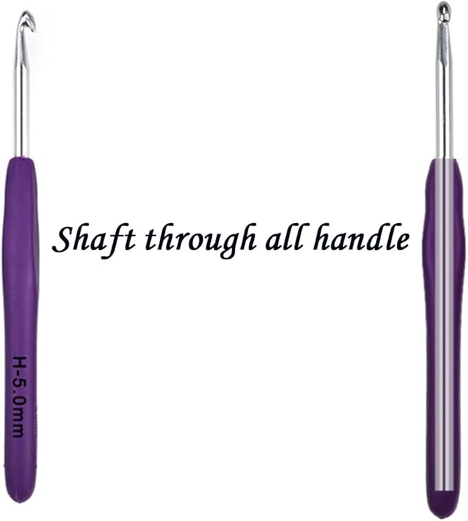 5mm Crochet Hook, Ergonomic Arthritic Crochet Hook,Smooth Extra Long  Crochet Needles,Ergonomic Handle, Beginner Crochet Hooks (5 mm)