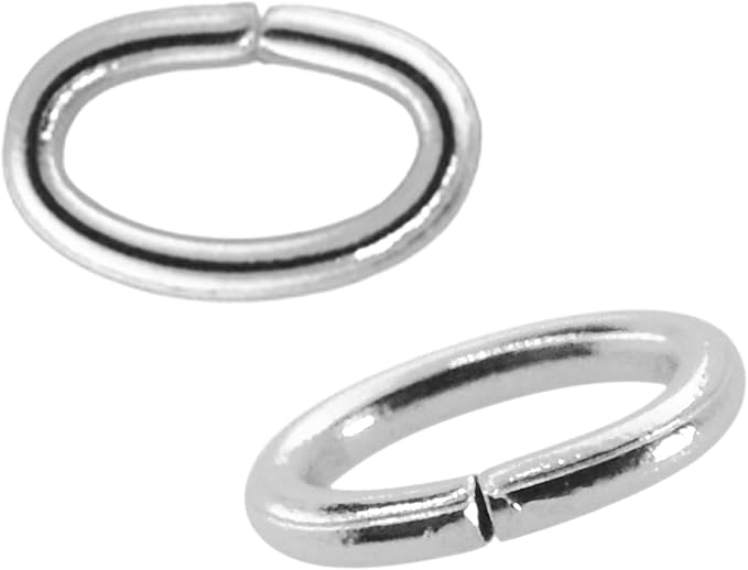 Mandala Crafts 5X4mm Silver Oval Jump Rings Jewelry Findings Metal O Rings for Jewelry Making Supplies - 2400 Small Open Jump Rings Kit for Necklace Earring