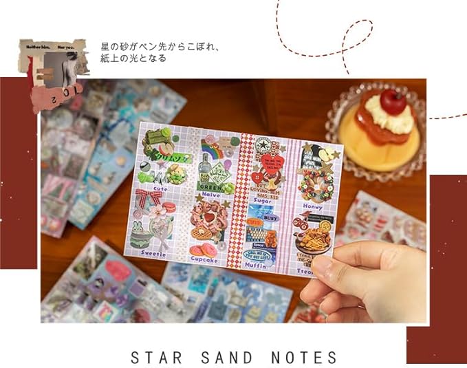 Alideco 30pcs Scrapbook Stickers Vintage Cakes Cuisine Desserts Sticker Book for Adults Sticker journaling Stickers for Scrapbooking (fengtangwuyu)